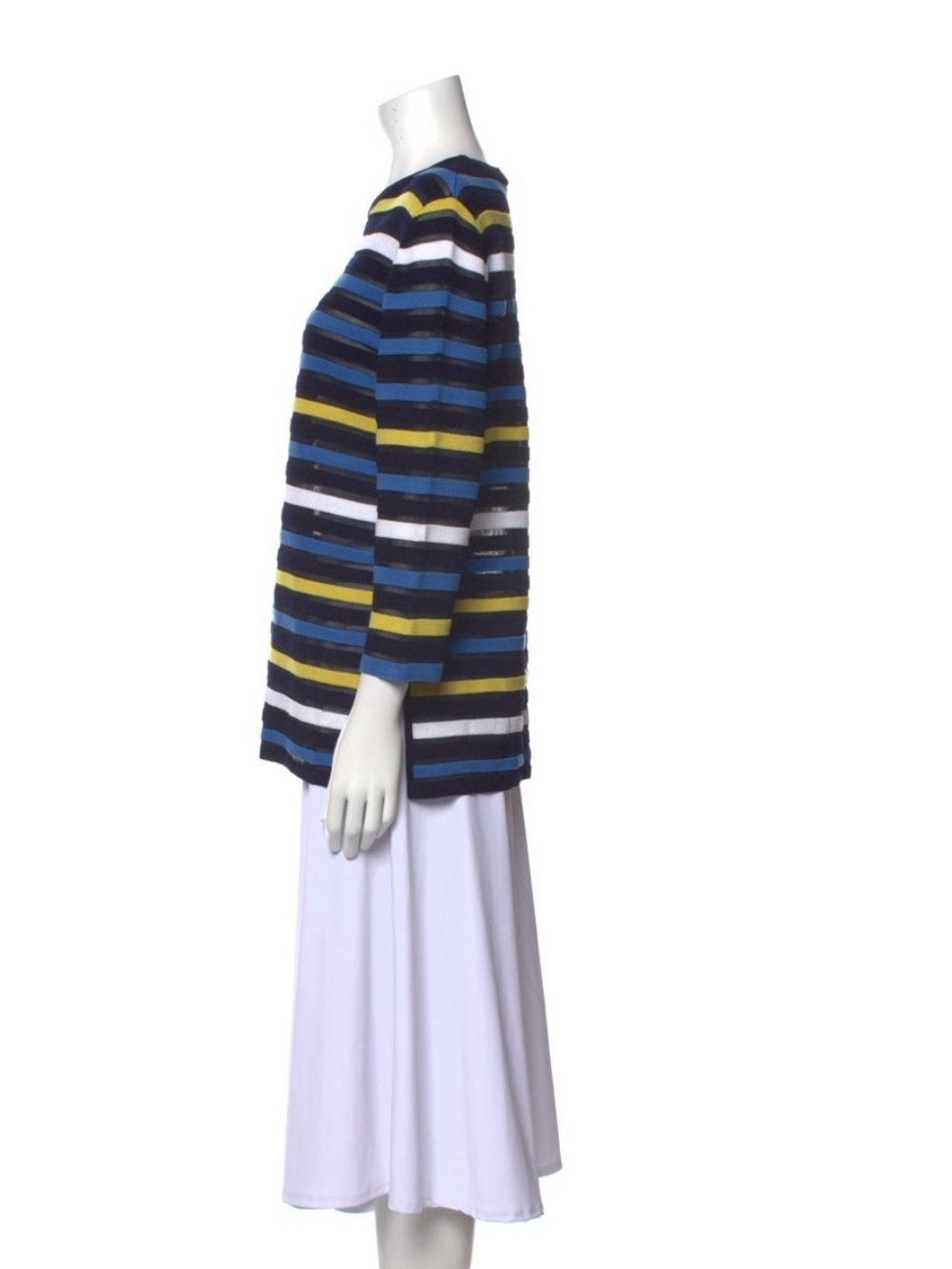 St. John striped Blue, Yellow, & Black with a classic Crew Neck Sweater – Size S - Picture 6 of 8